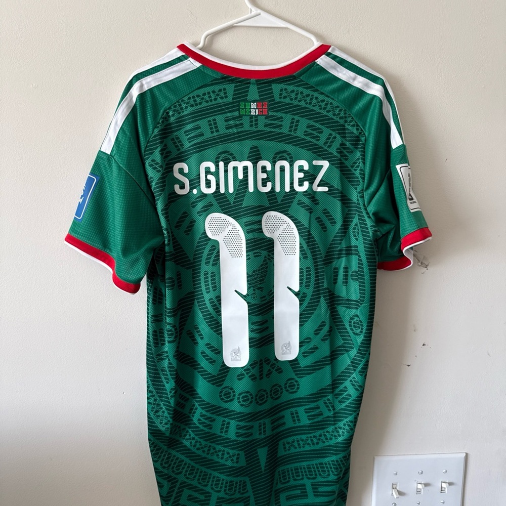 Men's adidas Santiago Gimenez #11 2026 Mexico Home WC Jersey Sz XL - Green NWT - Picture 9 of 9